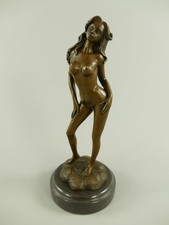 Bronzeskulptur Akt Frau Bronzefigur Antik Stil H.29cm Erotik Weiblicher Akt