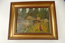 Ölbild lecker Fasan ca. 32x27cm gerahmt Jagdmotiv S-5836