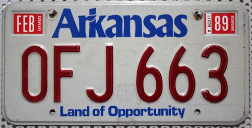 Arkansas nummernschild usa - arkansas,