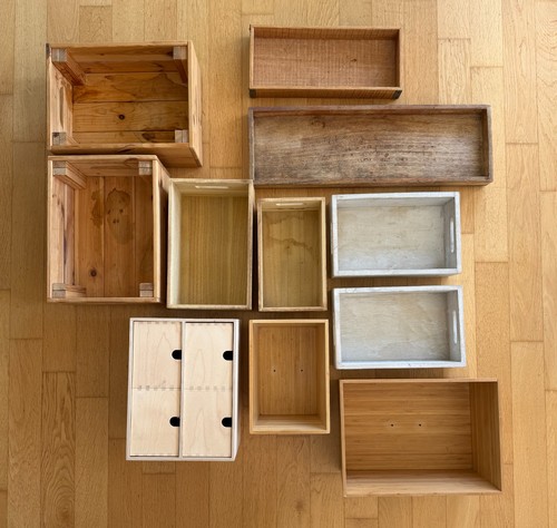 12x holz aufbewahrungsboxen - 12x,