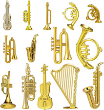 14 Stücke Mini Musikinstrumente Modell Puppenhaus Zubehör Miniatur Deko für DIY 