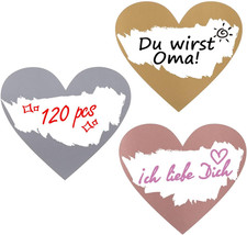 Rubbelsticker Herz 7,5cm Gold