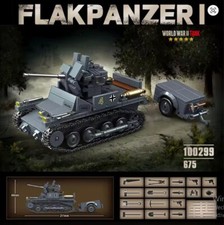 Bausatz, Deutscher Flakpanzer 1, inkl. Munitionsanhänger,  675 Teile, NEU