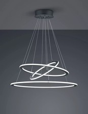 TRIO DURBAN LED Pendelleuchte 75W 8900lm anthrazit dimmbar Ringe Design