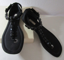 ZARA Sandale*Zehentrenner*Gr.37*schwarz*Jet-Strass*NEU