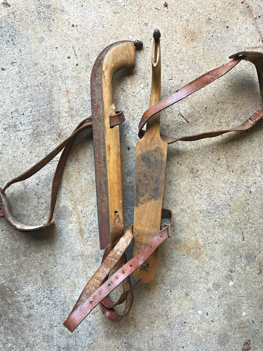 Antike holzschlittschuhe - antike,