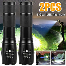 2x T6 Taktische Militär LED Taschenlampe 90000LM Zoomable 5Modus ohne Batteries