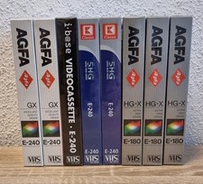 VHS Kassetten Leerkassetten i-Base,Agfa,K Classic 8 Stück