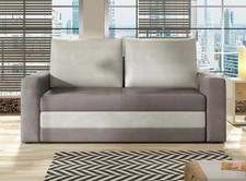 Schlafsofa Sofa 2-Sitzer mit Bettkasten Wildleder-Optik grau 80992741