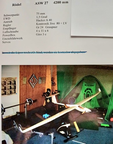 Elektrosegelflugzeug asw - elektrosegelflugzeug,