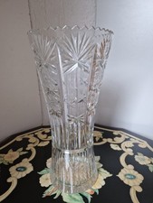 Schöne Bleikristall Vase Sternenschliff edel Handarbeit Vintage 30cm