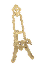 Tellerständer Bilderständer Halter aus Messing verziert Vintage Deko H 29 cm