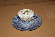 Sammeltasse Set Walbrzych Waldenburg Polen Blau mit Blume
