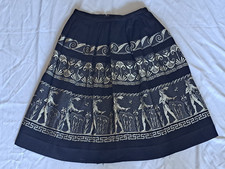 Folklorerock aus Baumwolle, Gr. 36 schwarz beige Ethno-Muster