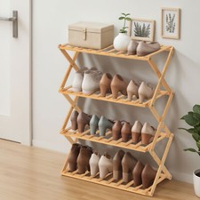 Schuhregal bambus mit 4 - mit, 3/4