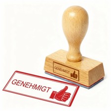 Bürostempel GENEHMIGT Daumen