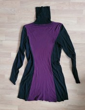 Rollkragen Kleid Gr.S Lila Schwarz Figurschmeichelnd Winter Herbst NEU