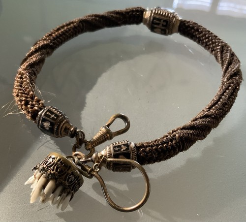 Biedermeier echthaar kette - echthaar,