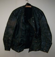 Alte schwarze Motorradjacke Lederjacke Oldtimer 60ger Jahre 