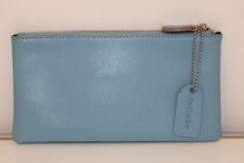 Neu! Tasche Kosmetiktasche Leder blau Top Team München