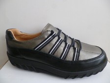 Florett Halbschuhe Schnürschuhe Sneakers Schuhe Leder schwarz gold