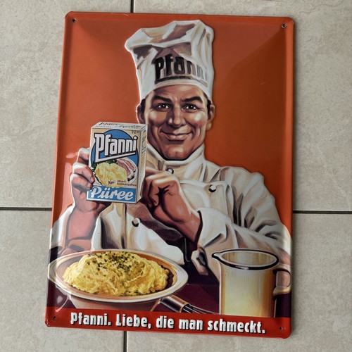 Blechschild retro pfanni - blechschild,