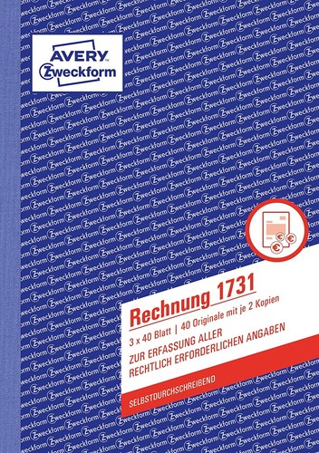 Avery zweckform 1731 rechnung - avery,