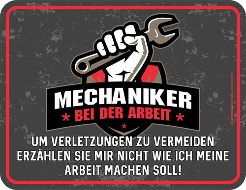 Blechschild mechaniker bei - blechschild, der