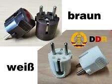 Stecker Schuko Kontakt Schutzkontakt Schukostecker DDR vintage weiß oder braun