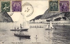 Ak Rio de Janeiro Brasilien, Praia da Saudade, Boote - 11335678