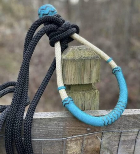 Teal rawhide bosal - rawhide, with