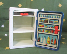 Große Puppenküche Kühlschrank H14cm Blech innen Litho Fuchs W. Germany 60er J.