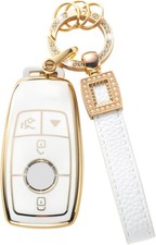 für Mercedes Benz Schlüsselanhänger Cover mit Leder Schlüsselband, Etui...