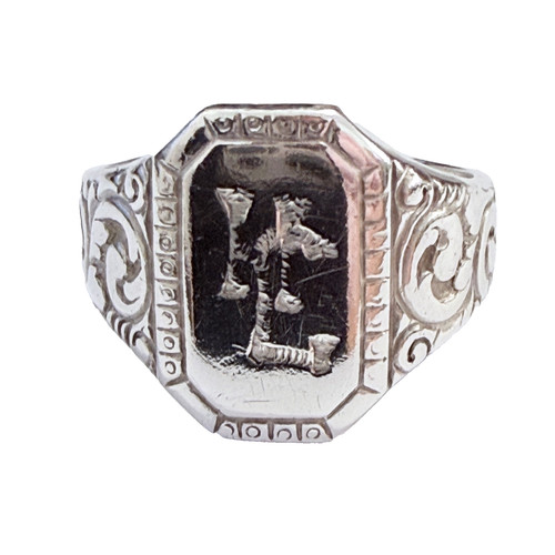 Antiker herrenring initialen - herrenring,