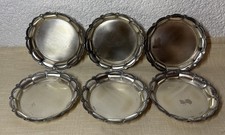 6 Untersetzer Antike KAYSER  Art DEco versilbert gemarkt DM 10 cm