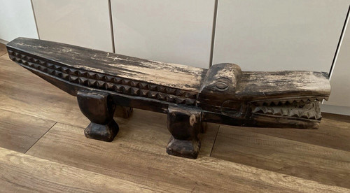 Holz skulptur krokodil - skulptur,