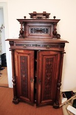 Vertico und Schreibtisch Gründerzeit, gebraucht, in gutem Zustand