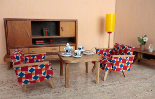 Puppenmöbel wohnzimmer 60er - puppenmöbel,