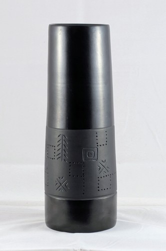 Schwarze keramik steingutvase - schwarze, keramik-/steingutvase