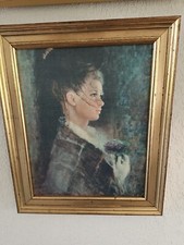 Gemälde Junge Frau mit lila