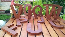 Verschiedene Clayre & Eef Metall Buchstaben Blech Dekoration Rost Stellen Hängen