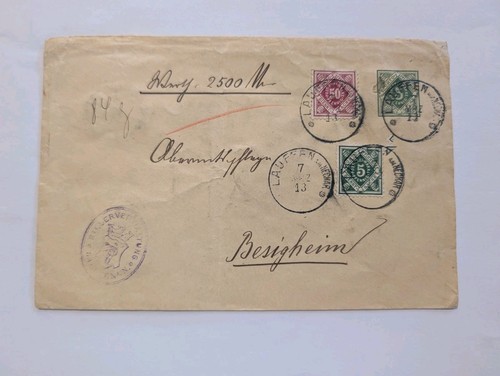 Württemberg beleg wertbrief - württemberg,