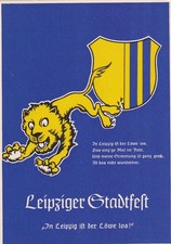 Leipzig AK uralt Leipziger Stadtfest Löwe Wappen Sachsen 2511094