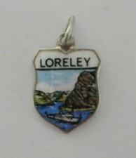 Loreley Rhein Schiff Felsen Anhänger für Bettelarmband Silber 800 Andenken