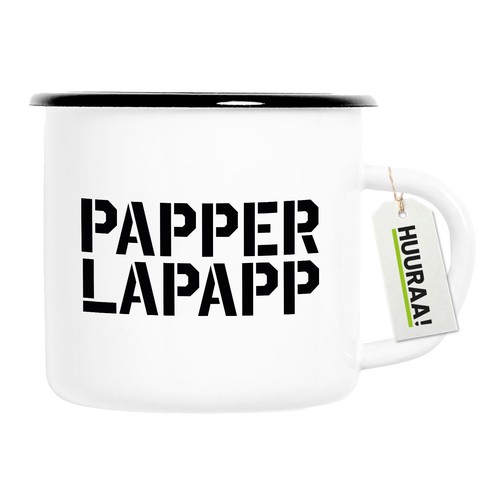 Emaille tasse papperlapapp - tasse,