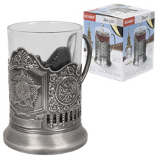 Teeglashalter mit Glas Tee Glashalter Geschenkidee Подстаканник 200 ml Russland 