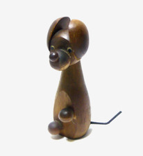 SELTEN !! Dänish Design Kleine Hund Figur Holz H - 8cm Ohren und Kopf beweglich