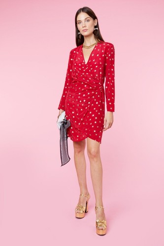 Rixo abba minikleid rot seide - minikleid,