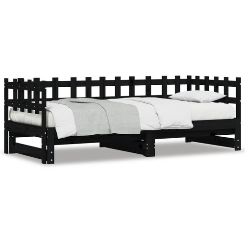 Tagesbett ausziehbar schwarz - tagesbett,