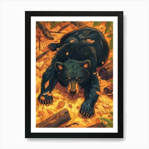 Schwarzbär kunstdruck - schwarzbär,